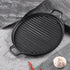 SOGA 30cm Ribbed Cast Iron Frying Pan Skillet Steak Sizzle Platter | Outdoorium
