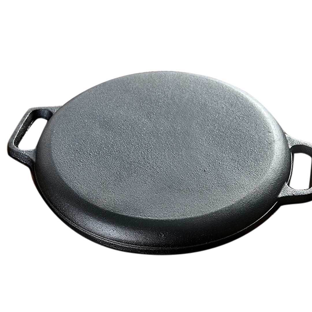 SOGA Cast Iron Frying Pan Skillet Coating Steak Sizzle Platter 30cm - Outdoorium