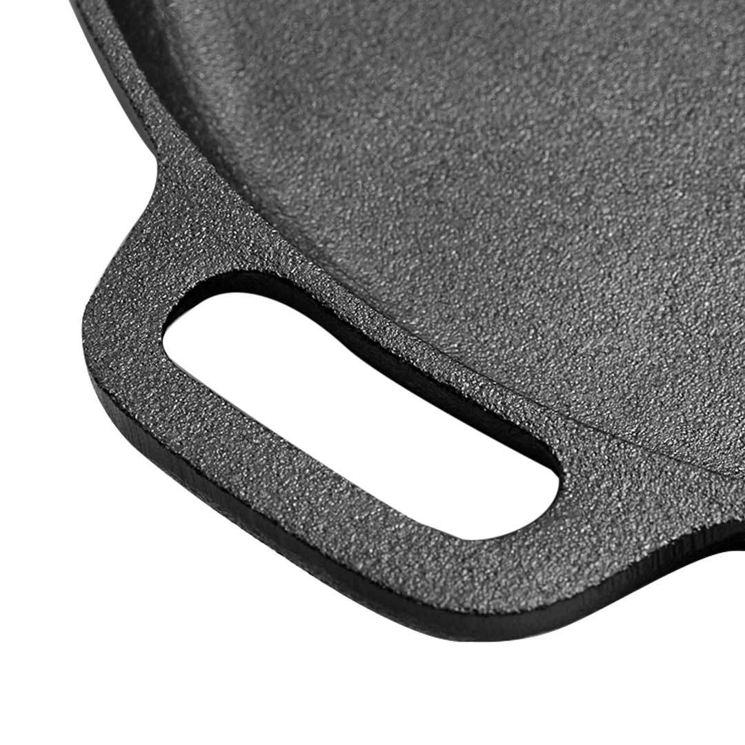 SOGA Cast Iron Frying Pan Skillet Coating Steak Sizzle Platter 30cm - Outdoorium