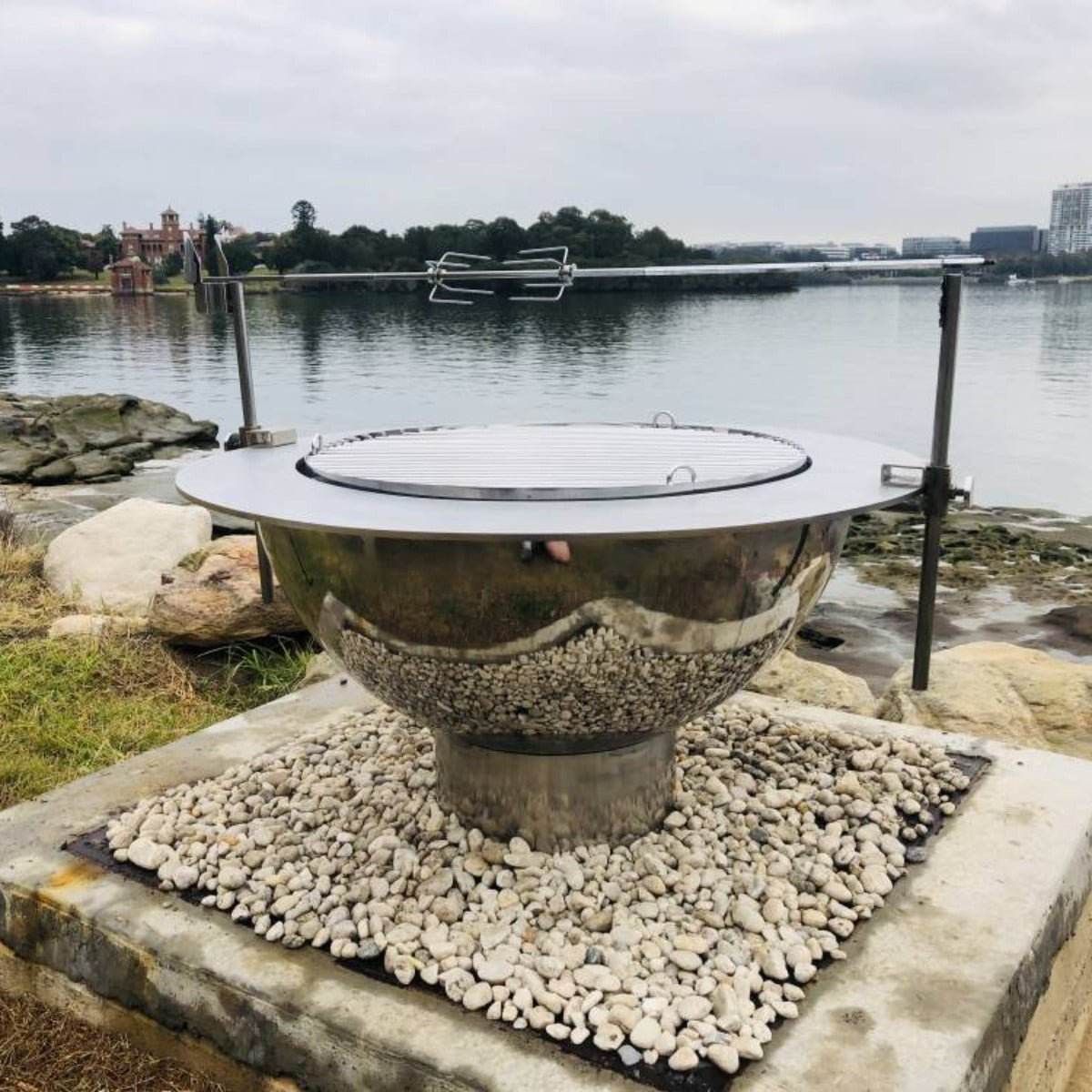 Teppanyaki Stainless Steel Fire Pit | Outdoorium