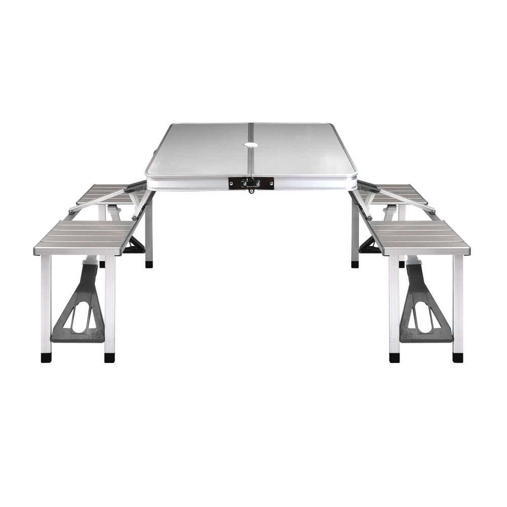 Weisshorn Camping Table Folding Aluminum Portable Outdoor Picnic 85CM - Outdoorium