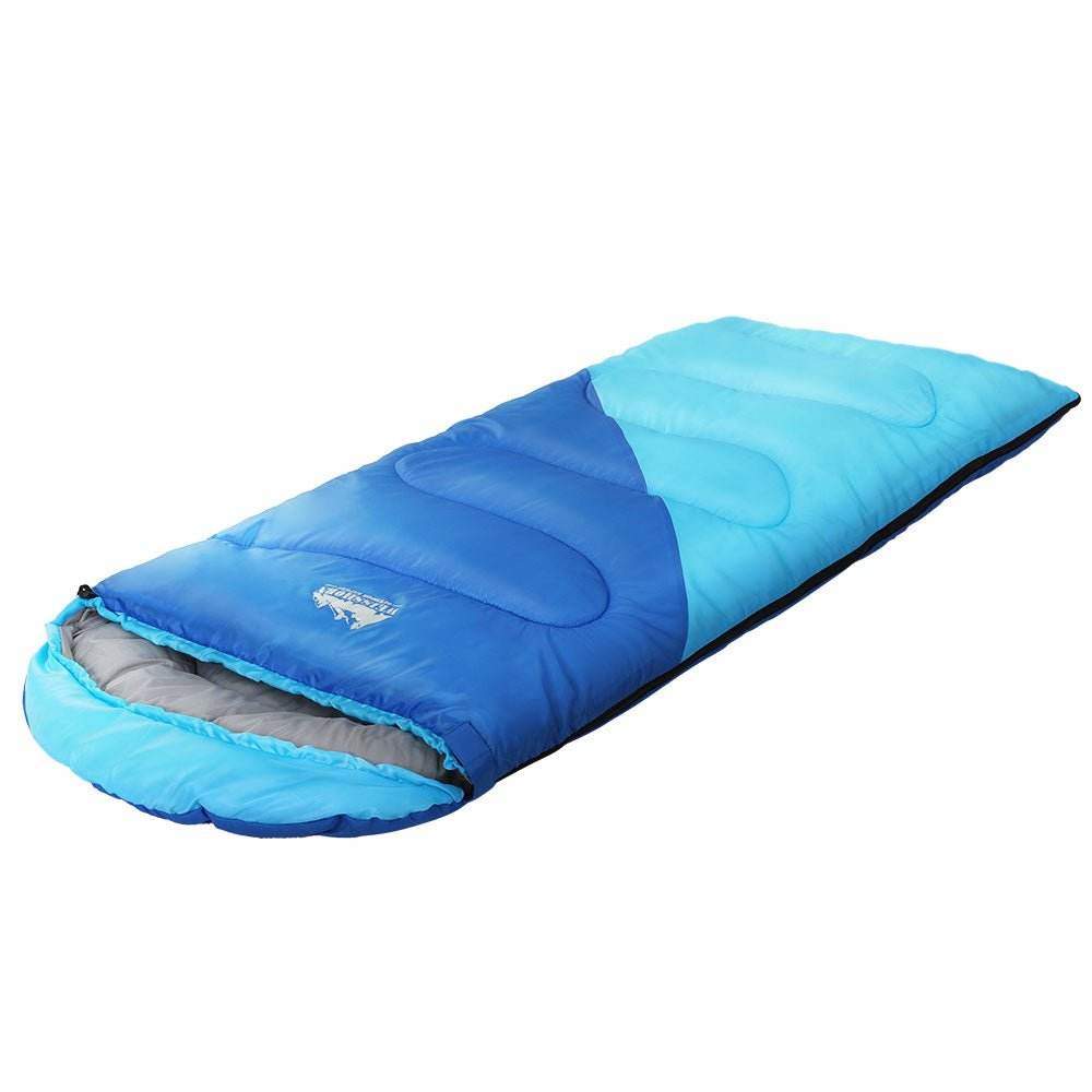 Weisshorn Sleeping Bag Kids Single 172cm Thermal Camping Hiking Blue | Outdoorium