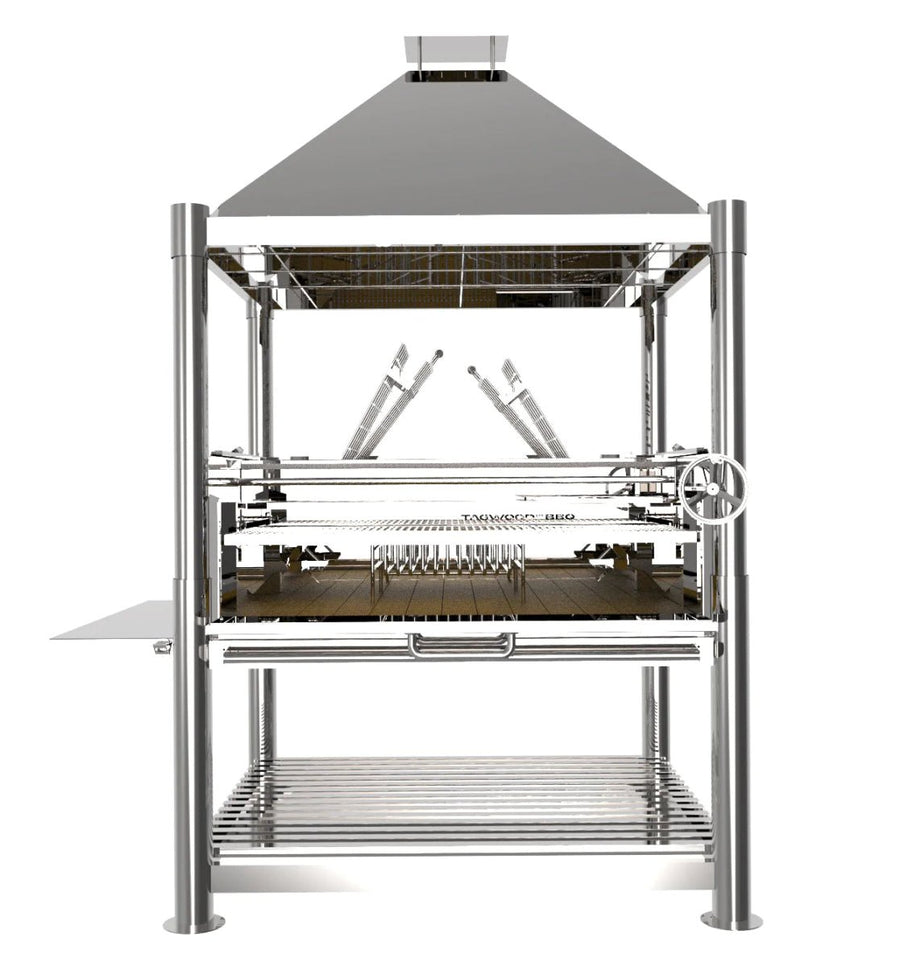 Tagwood BBQ22SS Argentinian-style parrilla BBQ in an Australian outdoor entertaining setting