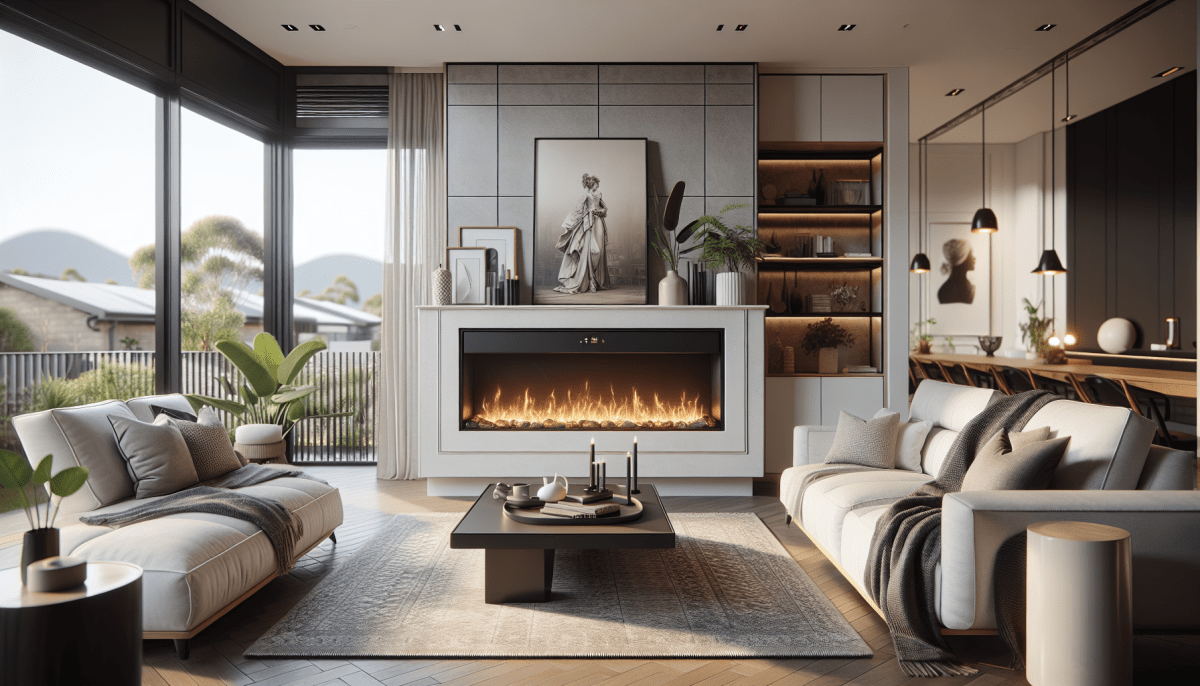 Modern Napoleon electric fireplace in an Australian living room