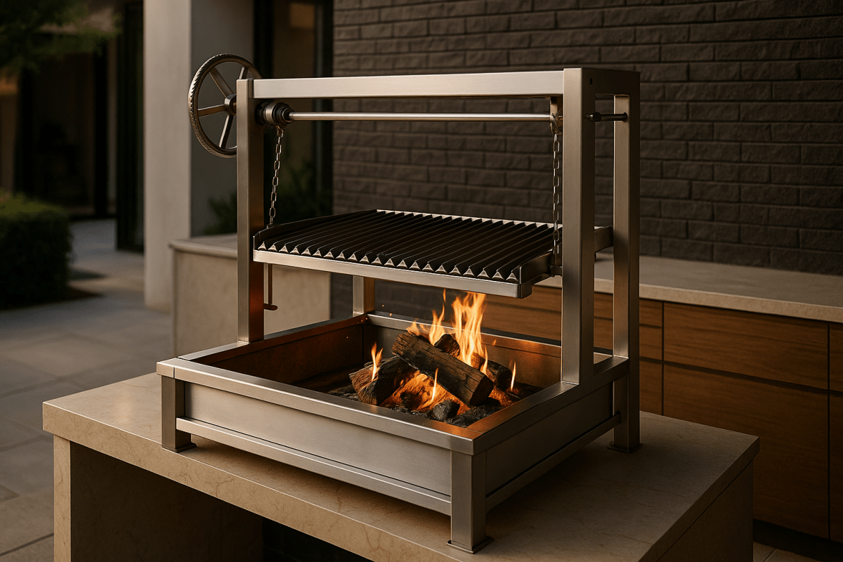 Tagwood Argentinian-style parrilla grill in a premium Australian outdoor entertaining setting