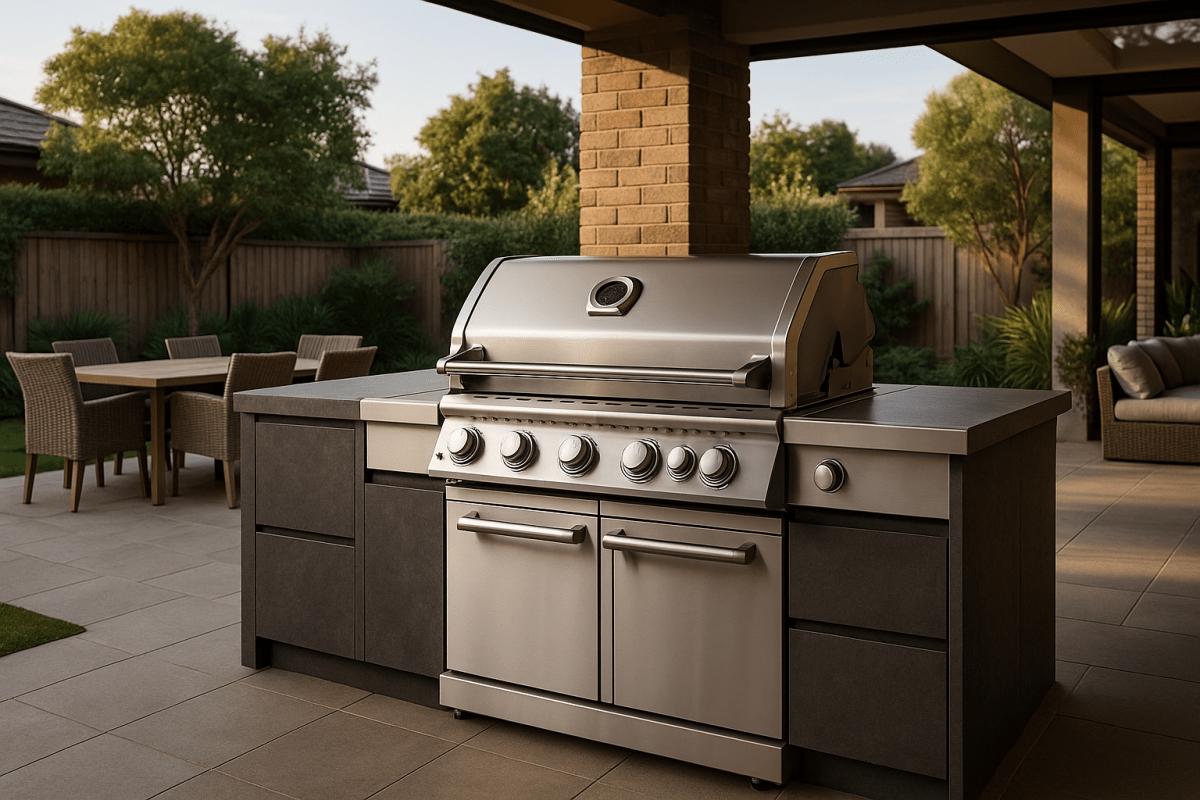 Napoleon Prestige Series and Napoleon Prestige PRO 665 RSIB gas BBQs in a premium Australian outdoor kitchen.