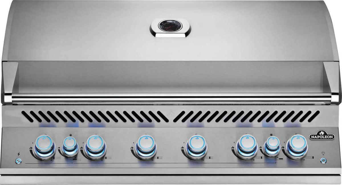 Napoleon Built-In 700 Series 44 stainless steel built-in gas BBQ in an Australian alfresco outdoor kitchen