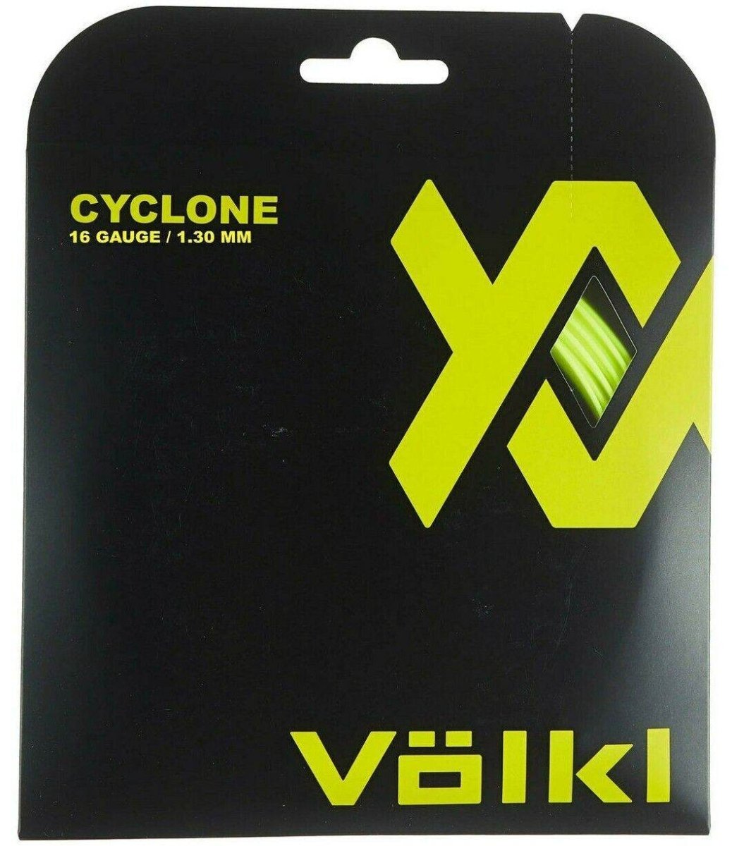 1 Pack Volkl Cyclone 16g/1.30mm Tennis Racquet Strings - Neon Yellow | Outdoorium