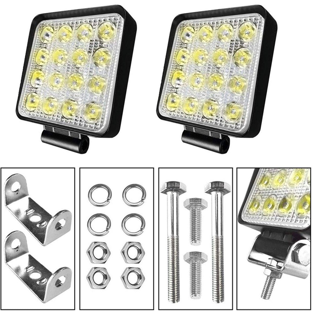 10PCS 80W CREE FLOOD LED Work Lights 12V 24V Boat Camping Square 4inch Bar - Outdoorium