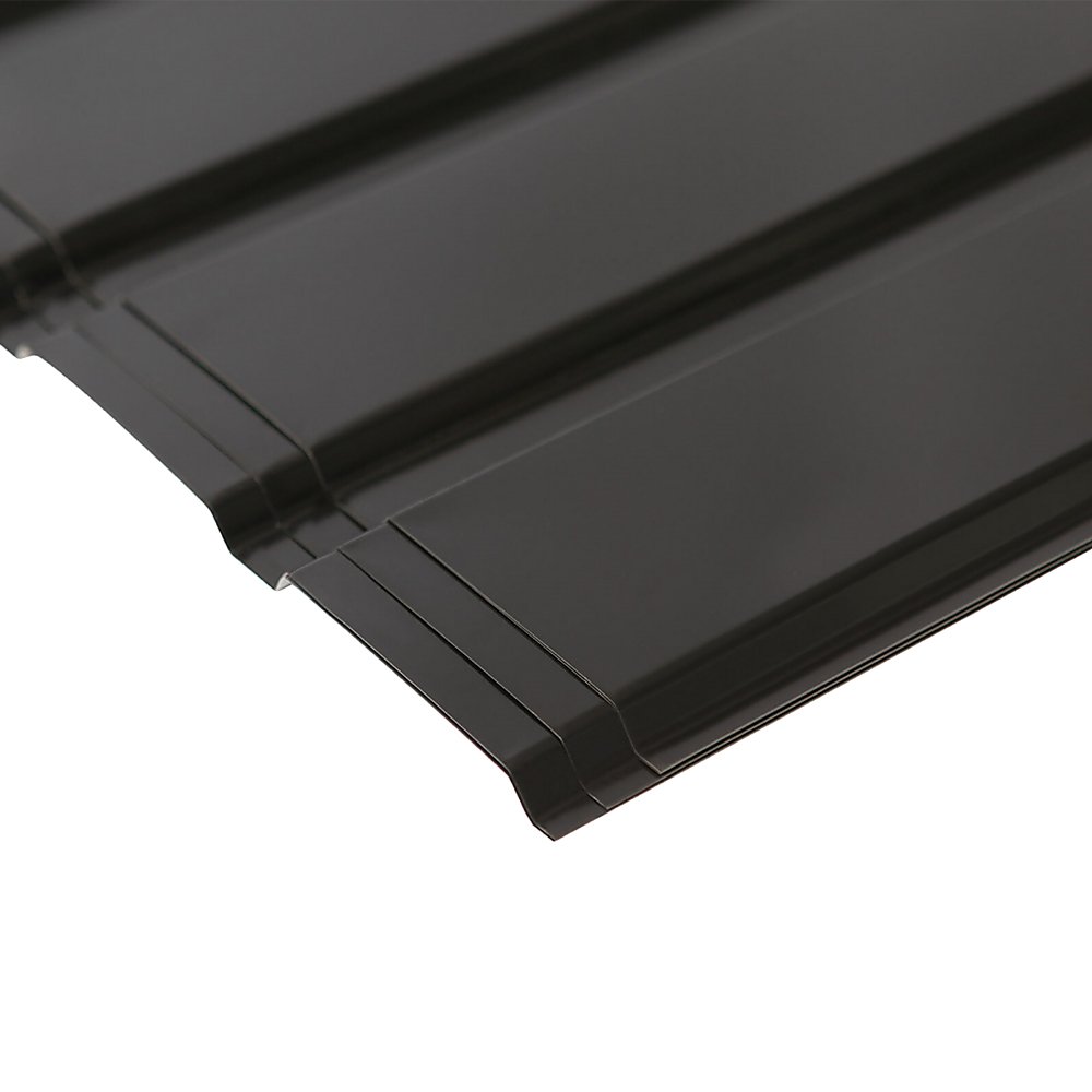 12 PCs Corrugated Roof Sheets Profile Galvanized Metal Roofing Carport Black - Outdoorium