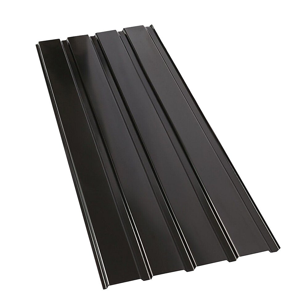 12 PCs Corrugated Roof Sheets Profile Galvanized Metal Roofing Carport Black - Outdoorium