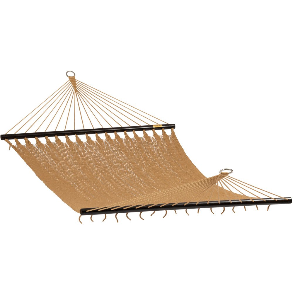 Pacific Hammocks 12ft Larch Wood Arc Hammock Stand & Caribbean Polyester Rope Hammock - hammock view 6