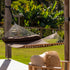 Pacific Hammocks 12ft Larch Wood Arc Hammock Stand & King Quilted Hammock in Brown - hammock view 7