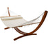 12ft Larch Wood Arc Hammock Stand with Cream King Quilted Hammock