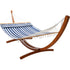 12ft Larch Wood Arc Hammock Stand with Hamptons Stripe King Quilted Hammock