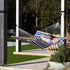 Pacific Hammocks 12ft Larch Wood Arc Hammock Stand & King Quilted Hammock in Hamptons Stripe - hammock view 10