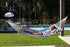 Pacific Hammocks 12ft Larch Wood Arc Hammock Stand & King Quilted Hammock in Hamptons Stripe - hammock view 9