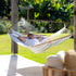 Pacific Hammocks 12ft Larch Wood Arc Hammock Stand & King Quilted Hammock in Stone Stripe - hammock view 9