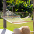 Pacific Hammocks 12ft Larch Wood Arc Hammock Stand & Resort Polyester Rope Hammock - hammock view 7