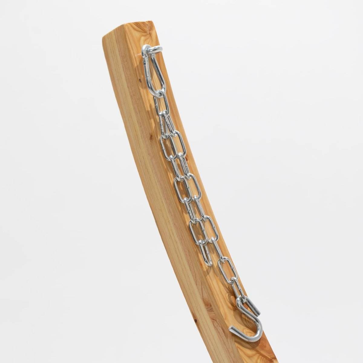 12ft Natural Wooden Arc Hammock Stand & King Quilted Hammock in Hamptons Stripe | Outdoorium