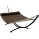 12ft Steel Arc Hammock Stand & King Quilted Hammock in Brown | Outdoorium
