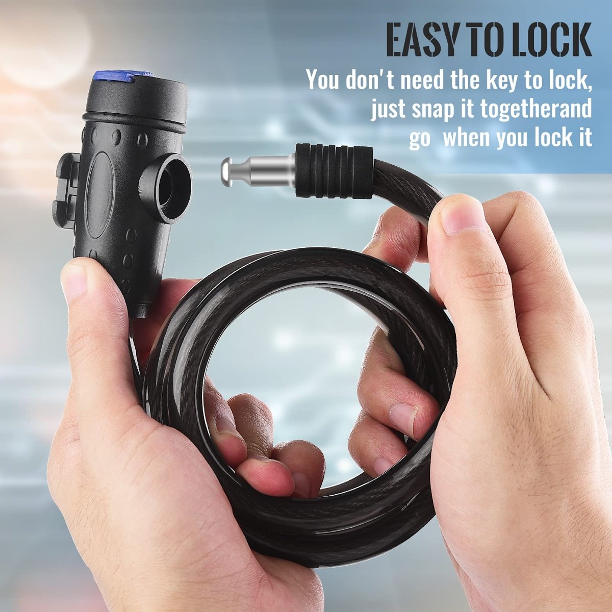 1.2m 2 Keys Bicycle Lock Bike Cable Locks Motorcycle Lock Mounting Bracket Scooter Lock - Outdoorium