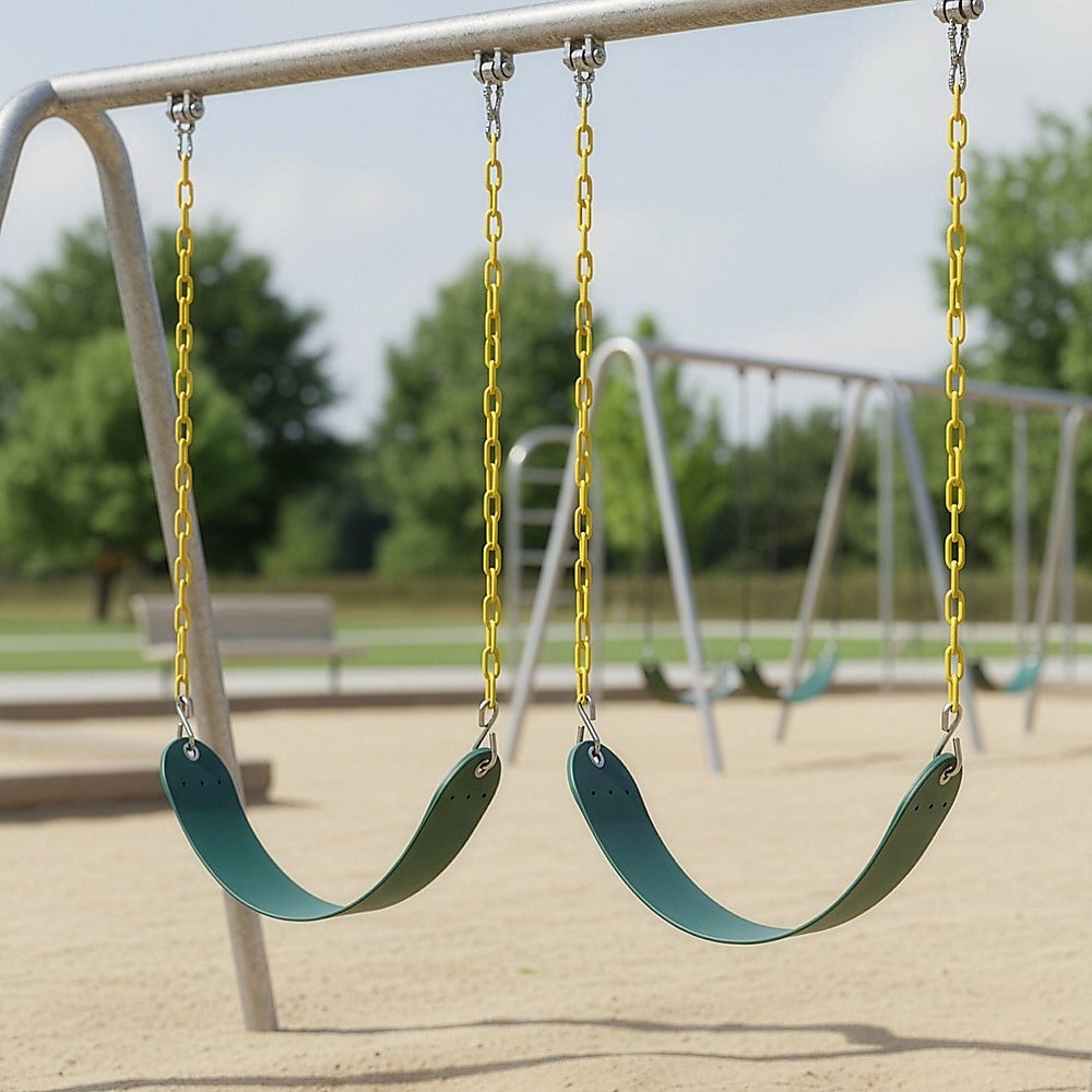 2 Pack Swings Seats Heavy Duty 66" Chain Plastic Coated Playground Swing | Outdoorium