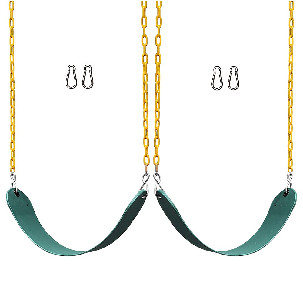 2 Pack Swings Seats Heavy Duty 66&quot; Chain Plastic Coated Playground Swing - Outdoorium