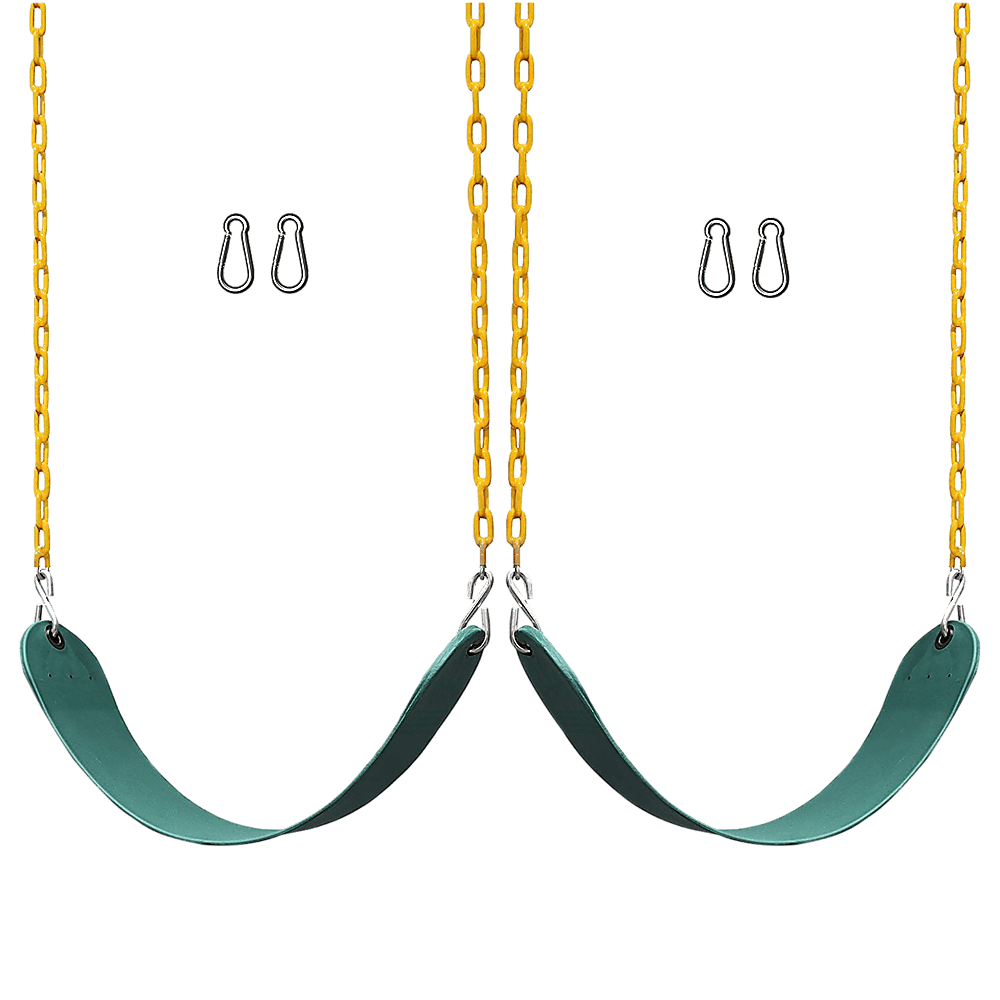 2 Pack Swings Seats Heavy Duty 66" Chain Plastic Coated Playground Swing | Outdoorium