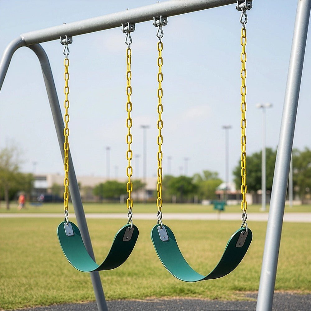 2 Pack Swings Seats Heavy Duty 66" Chain Plastic Coated Playground Swing | Outdoorium