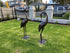 2 Piece Crane Couple Metal Statue Set - Outdoorium