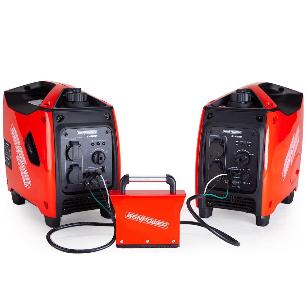 2 x GENPOWER 2200W Portable Power Generator with Bonus Parallel Kit - Outdoorium