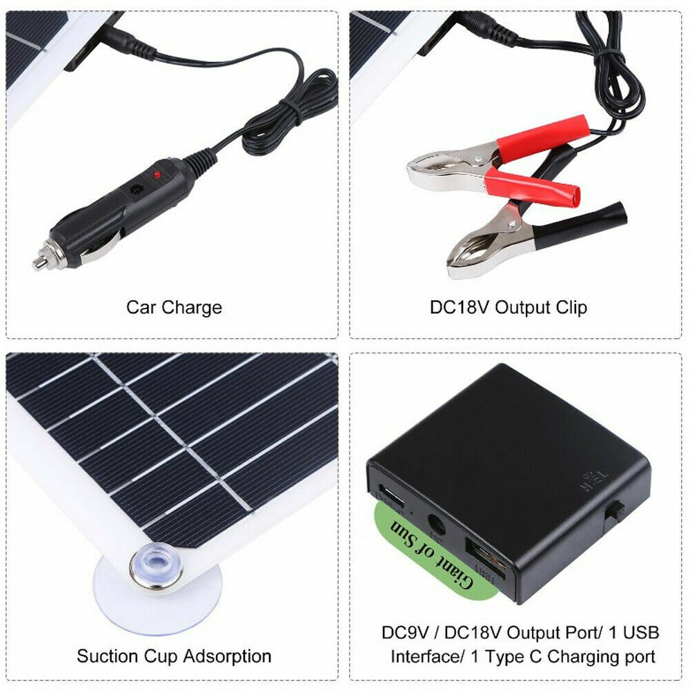 200W 12V Solar Panel Kit With Regulator 200 watt Mono Caravan Camping Charger - Outdoorium