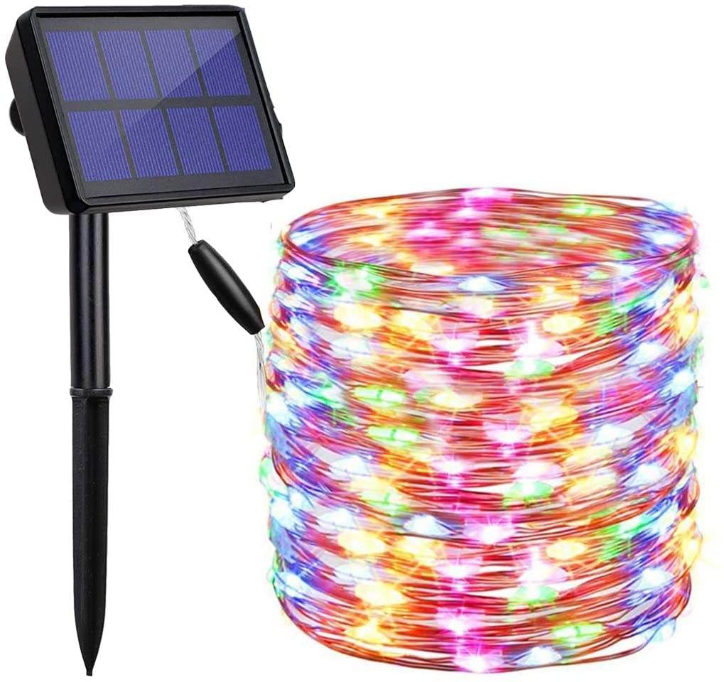 20m 200 LED Solar Powered Outdoor Lights with 8 Lighting Modes and Waterproof for Home,Garden and Decoration | Outdoorium