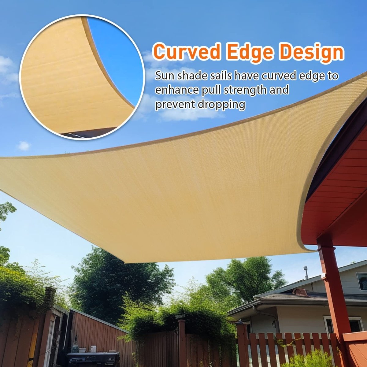 2m x 3m Rectangle Sun Shade Sails for Patios Sun UV Outdoor Canopy Backyard Sunshades - Outdoorium