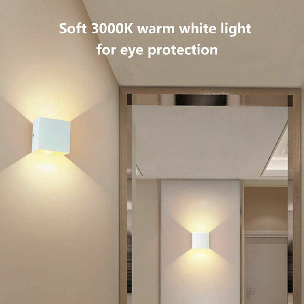 2PCS 12W LED Wall Light Waterproof Up Down Lamp Cube Sconce Yard Indoor Outdoor - Outdoorium