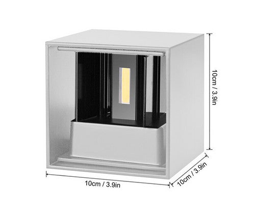 2PCS 12W LED Wall Light Waterproof Up Down Lamp Cube Sconce Yard Indoor Outdoor - Outdoorium