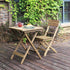 3 Piece RoundTable-Set Folding Bistro Set Solid Fir Wood Table Chair Set Garden Outdoor Lounge - Outdoorium