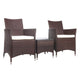 Gardeon 3PC Outdoor Bistro Set Patio Furniture Wicker Setting Chairs Table Cushion Brown - View 1