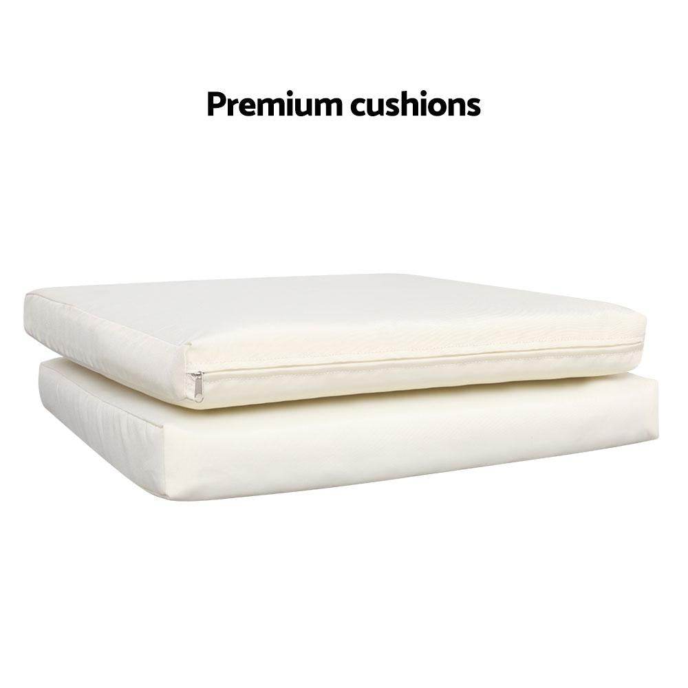 Gardeon 3PC Outdoor Bistro Set Patio Furniture Wicker Setting Chairs Table Cushion Brown - View 6