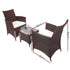 Gardeon 3PC Outdoor Bistro Set Patio Furniture Wicker Setting Chairs Table Cushion Brown - View 2