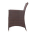 Gardeon 3PC Outdoor Bistro Set Patio Furniture Wicker Setting Chairs Table Cushion Brown - View 4