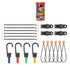 30 - Piece Premium Bungee Cord Assortment Includes 10” to 40” Bungee Cords, Canopy Ties & Tarp Clips | Outdoorium