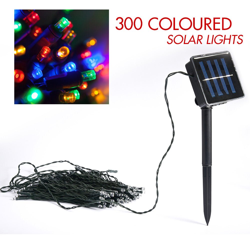 300 Multi Colour Solar LED string lights - Outdoorium