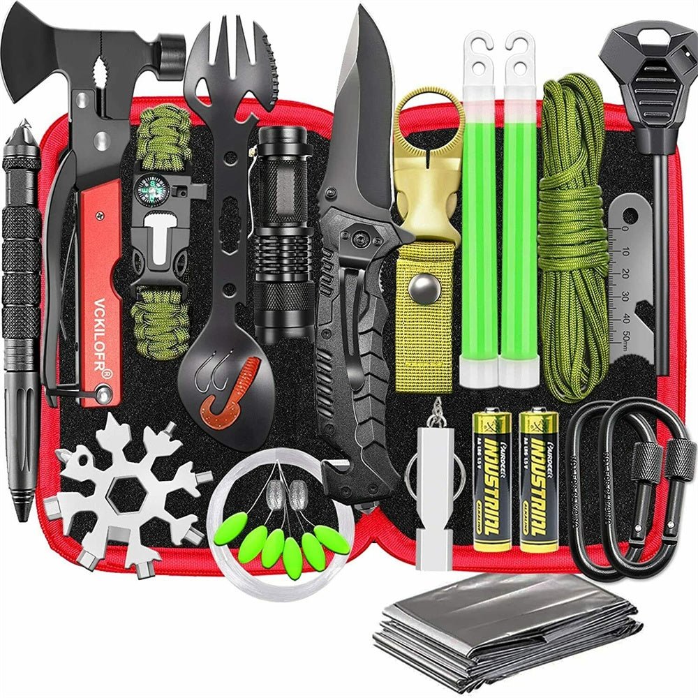 32 In 1 Emergency Survival Equipment Kit Camping SOS Tool Sports Tactical Hiking - Outdoorium