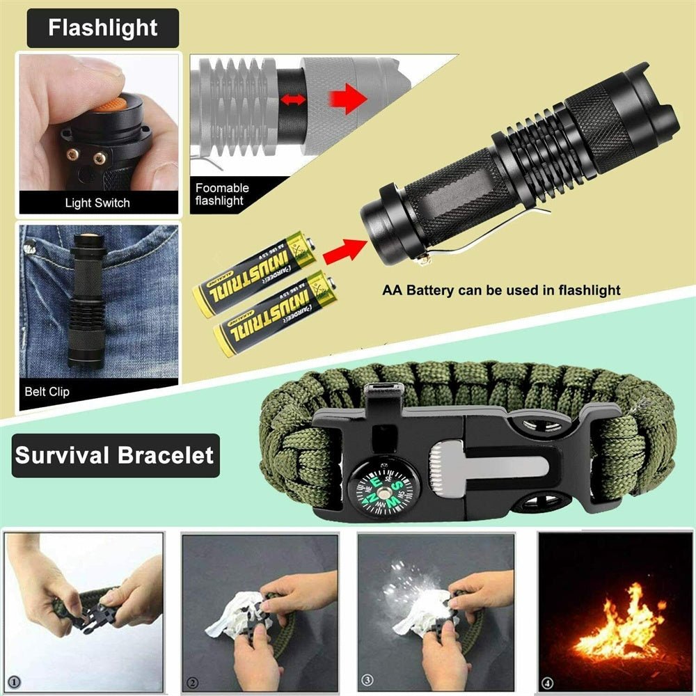 32 In 1 Emergency Survival Equipment Kit Camping SOS Tool Sports Tactical Hiking - Outdoorium