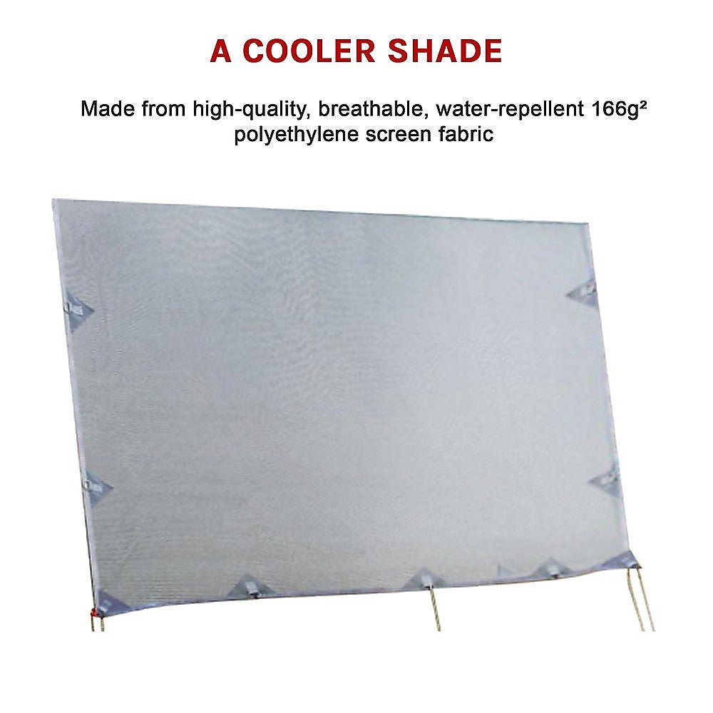 3.4m Caravan Privacy Screen Side Sunscreen Sun Shade for 12&#39; Roll Out Awning - Outdoorium