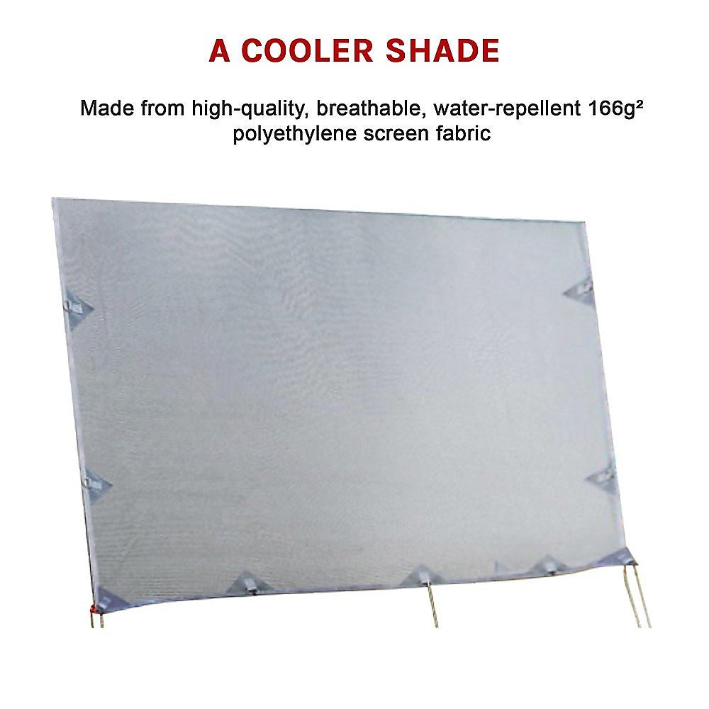 3.4m Caravan Privacy Screen Side Sunscreen Sun Shade for 12' Roll Out Awning - Outdoorium