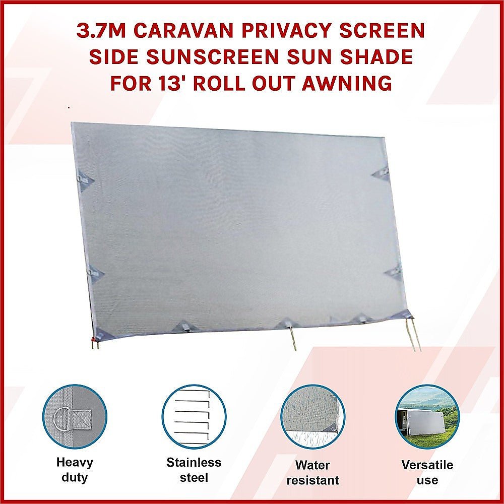 3.7m Caravan Privacy Screen Side Sunscreen Sun Shade for 13' Roll Out Awning | Outdoorium