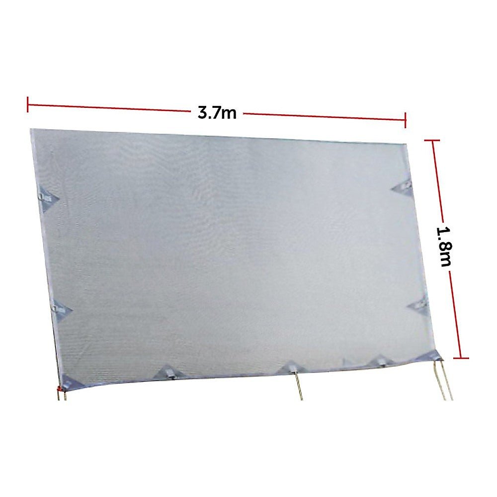 3.7m Caravan Privacy Screen Side Sunscreen Sun Shade for 13&#39; Roll Out Awning - Outdoorium